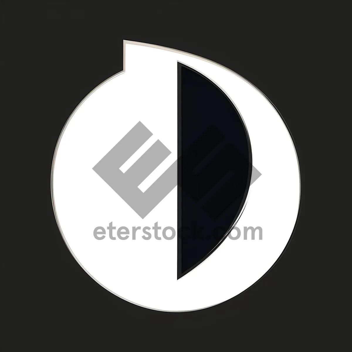 Picture of Round Moon Icon: 3D Symbol Design Graphic