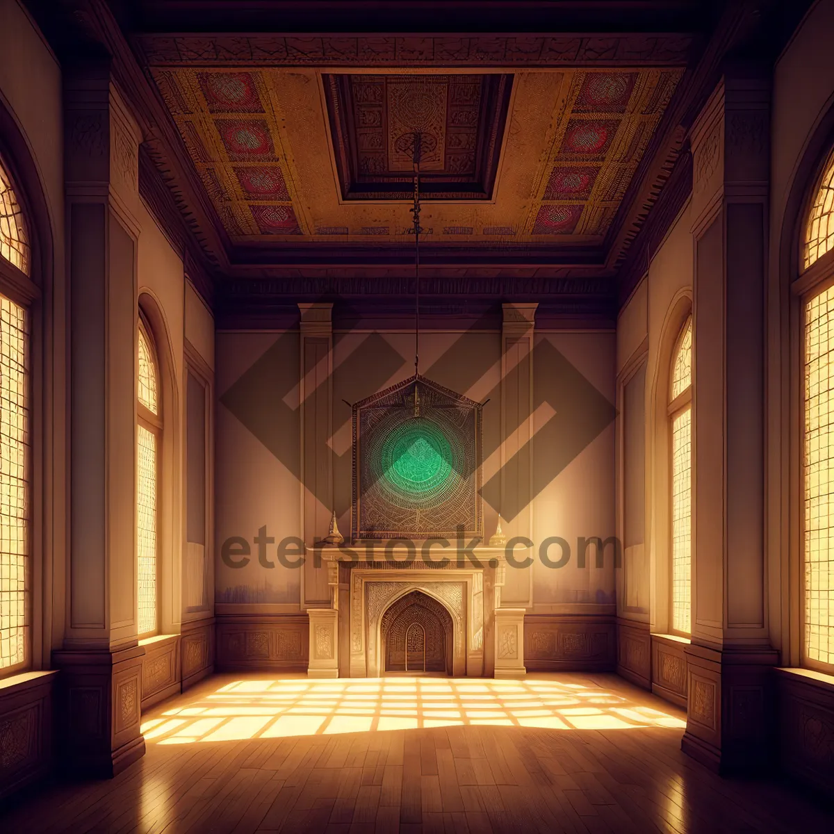 Picture of Old Cathedral Interior with Majestic Throne