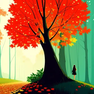 Autumn Glow: Majestic Maple Shines Through Golden Foliage