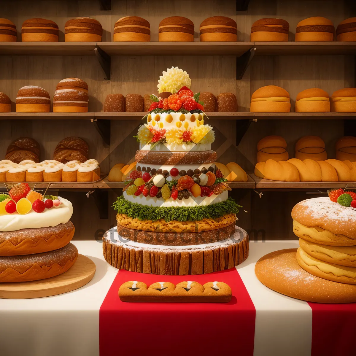 Picture of Bakery Delights: Gourmet Celebration Spread on Table