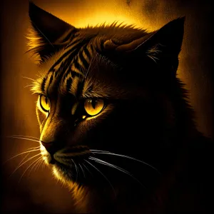 Adorable Tabby Kitty with Fiery Eyes