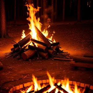 Fiery Night Blaze: Bonfire of Warmth and Danger