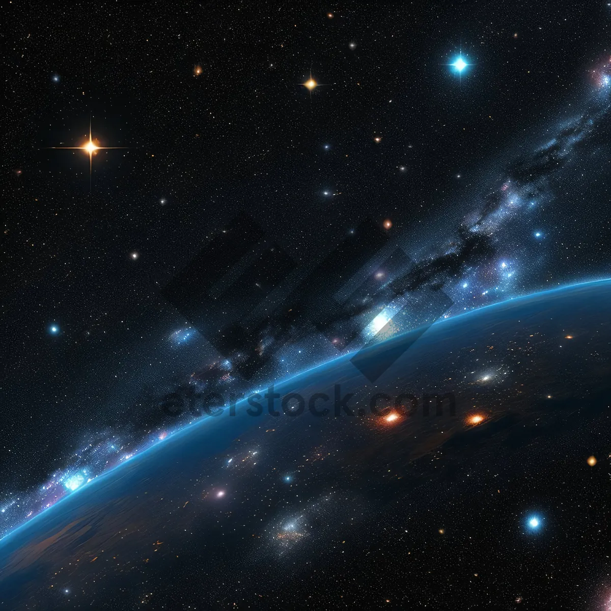 Picture of Starry Nebula in the Dark Cosmos