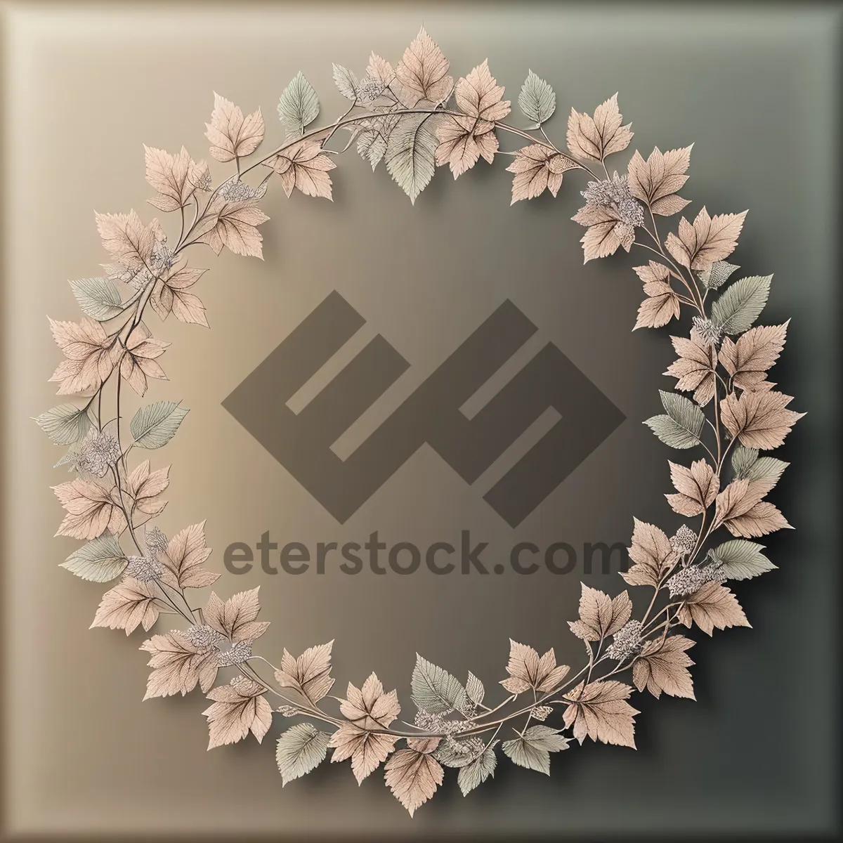 Picture of Vintage floral border art with decorative ornament