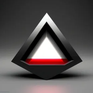 3D Glass Pyramid Icon - Web Graphic Sign