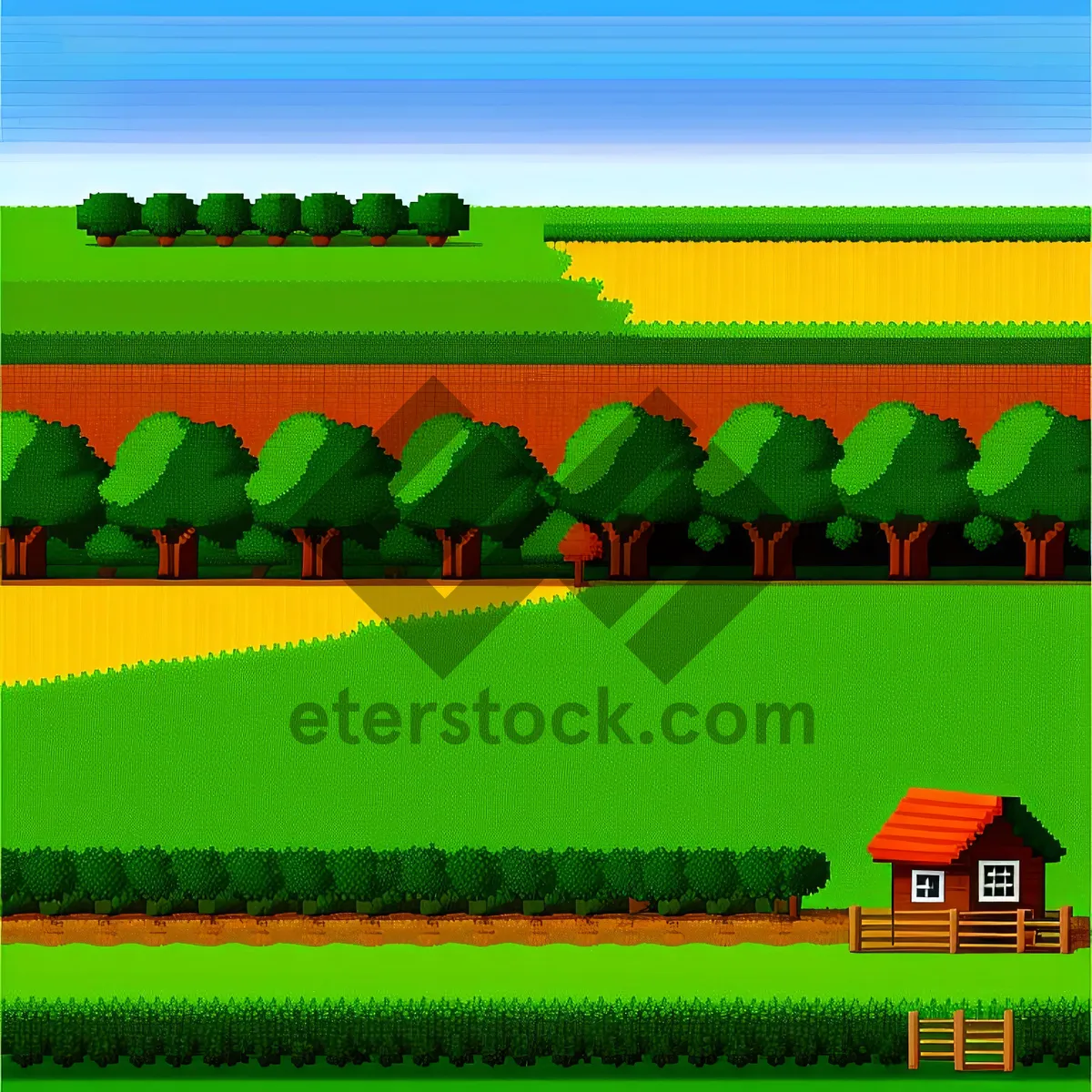 Picture of Vibrant Rural Landscape with Rolling Green Meadow