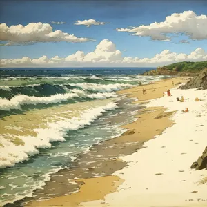 Serene Beachscape with Azure Waters and Sandy Shore