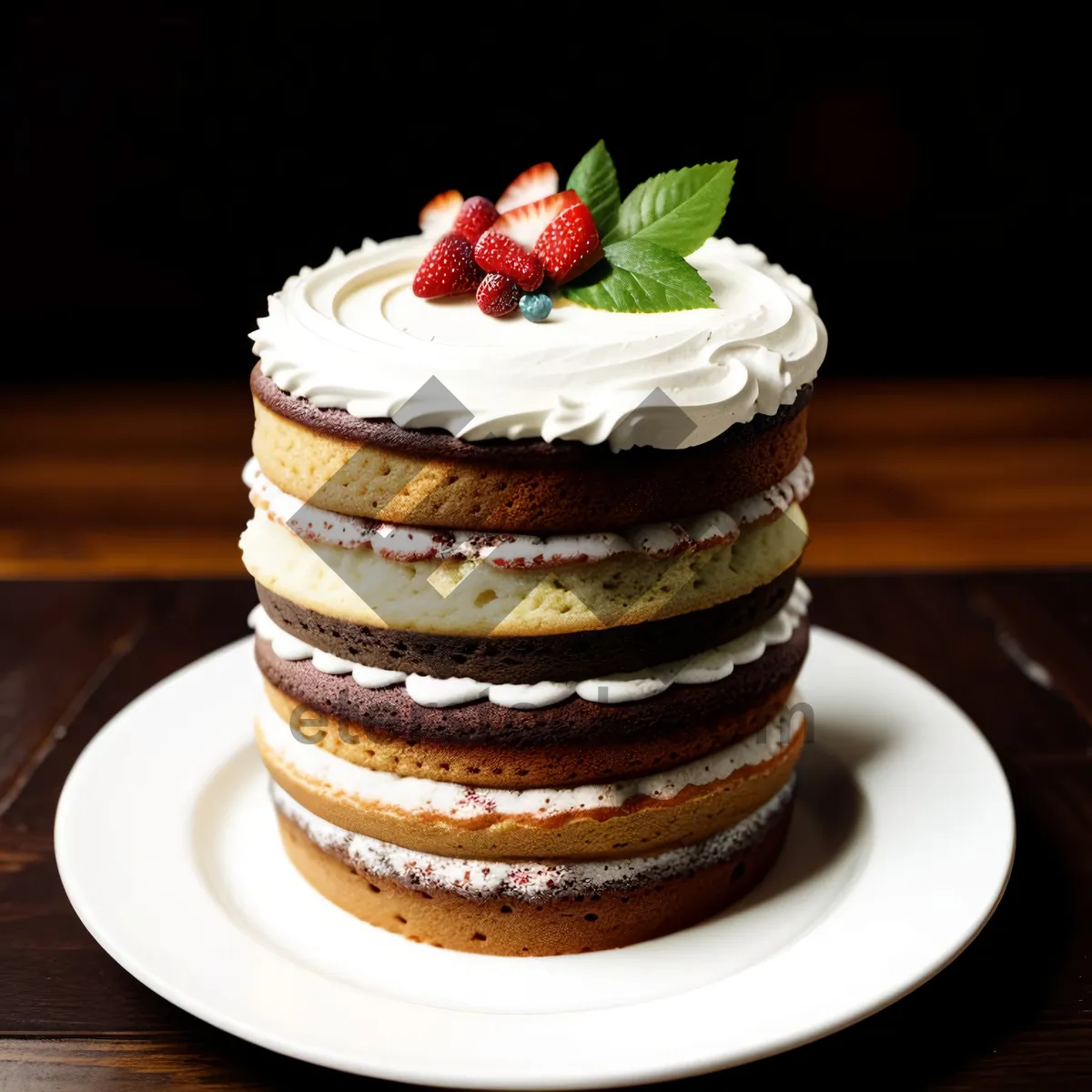 Picture of Delicious Berry Cream Cake from Local Bakery