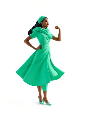 Artistic person silhouette with dramatic cape and dress.