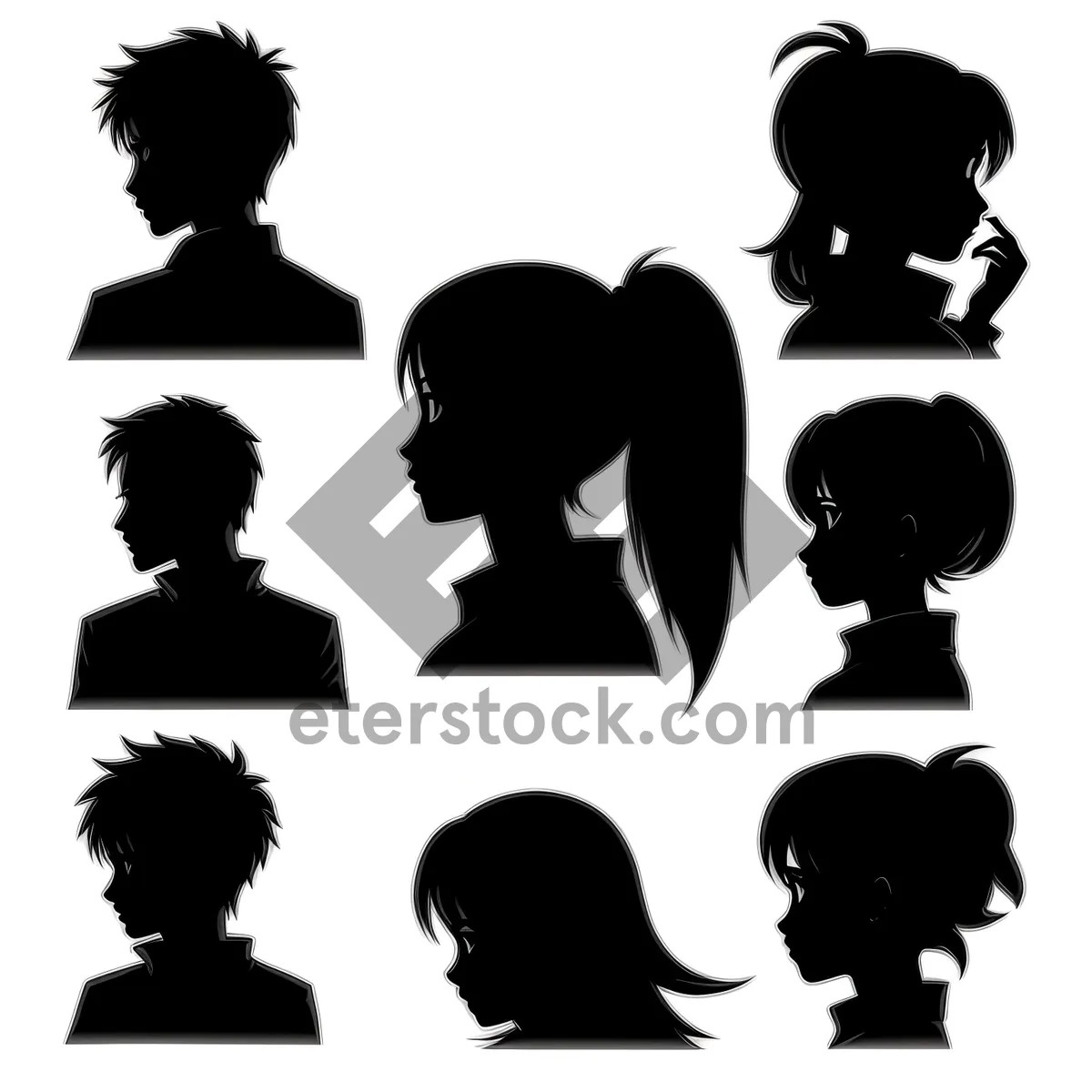 Picture of Silhouette of Cartoon Grandfather - Iconic Black Man
