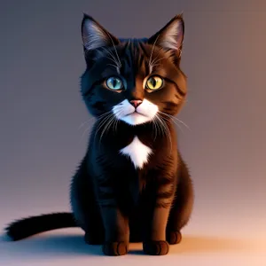 Cute Gray Kitten with Playful Expression