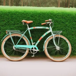 Active cyclist riding a bicycle on a summer road