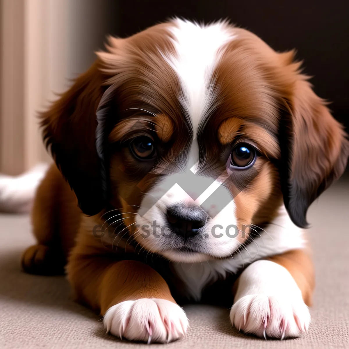 Picture of Cute Toy Spaniel Puppy - Adorable Fur Companion Portrait