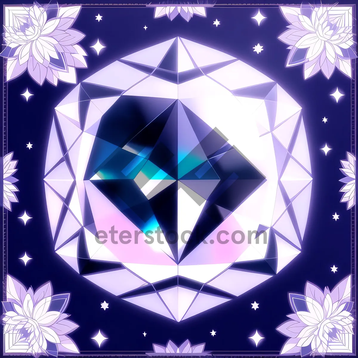 Picture of Frosty Winter Snowflake Symmetry - Decorative Holiday Snowflakes