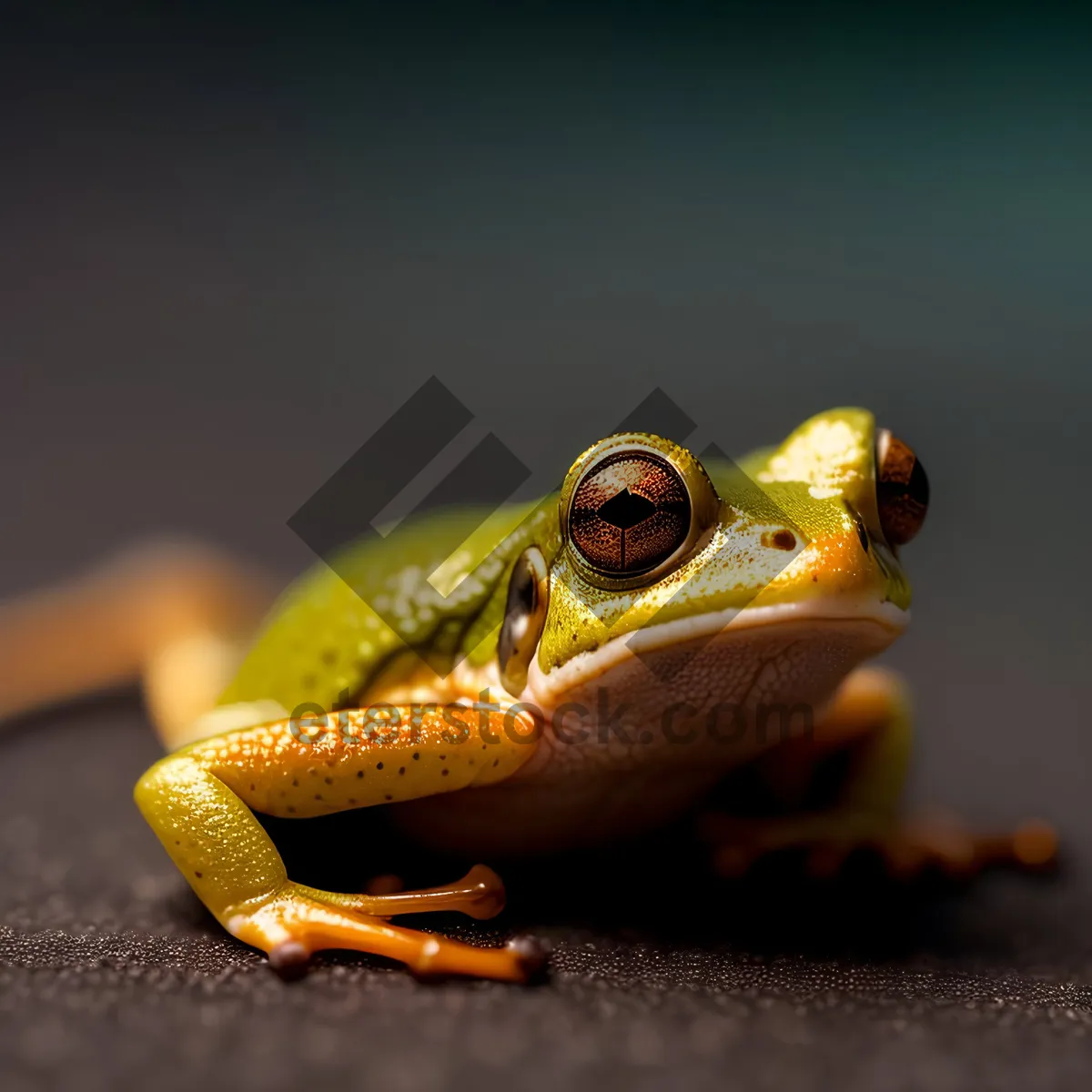 Picture of Vibrant Orange Eyed Tree Frog Close-Up