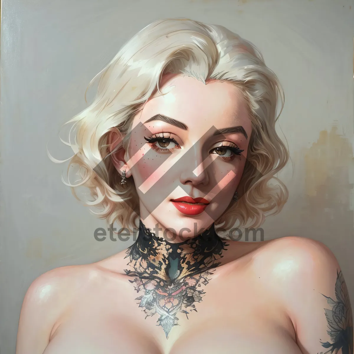 Picture of Fashion Model with Blonde Hair and Sensual Look