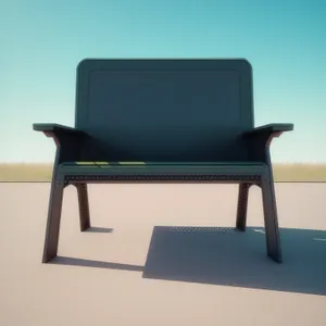Modern Wood Armchair in Empty Room