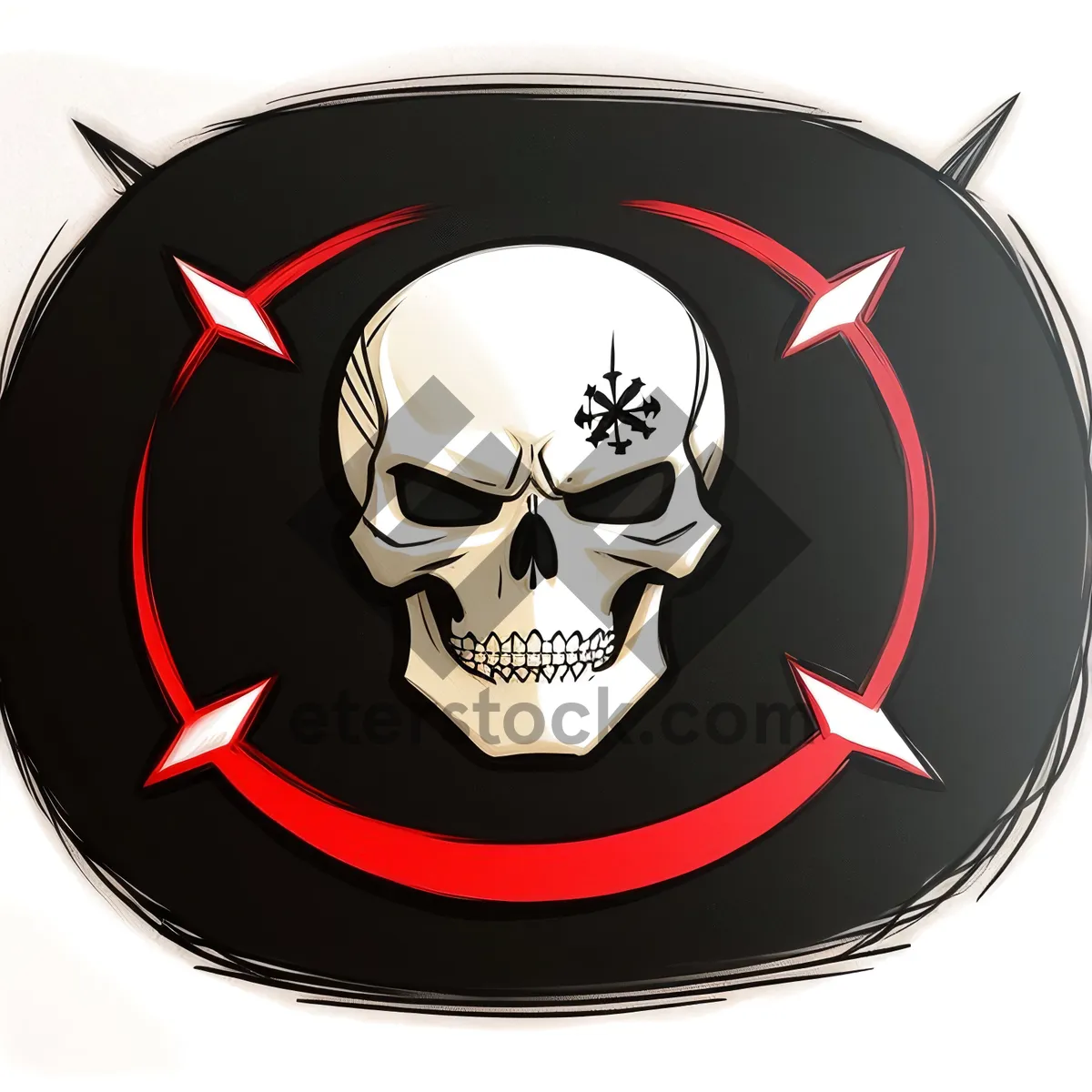 Picture of Pirate Heraldry Icon: Japanese Inspired Shield Design