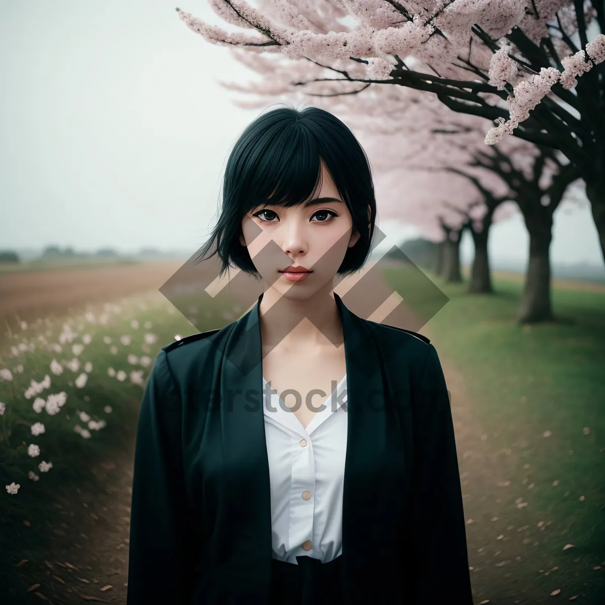 Picture of Smiling Businesswoman in Professional Suit"
or
"Attractive Businesswoman with Confident Smile