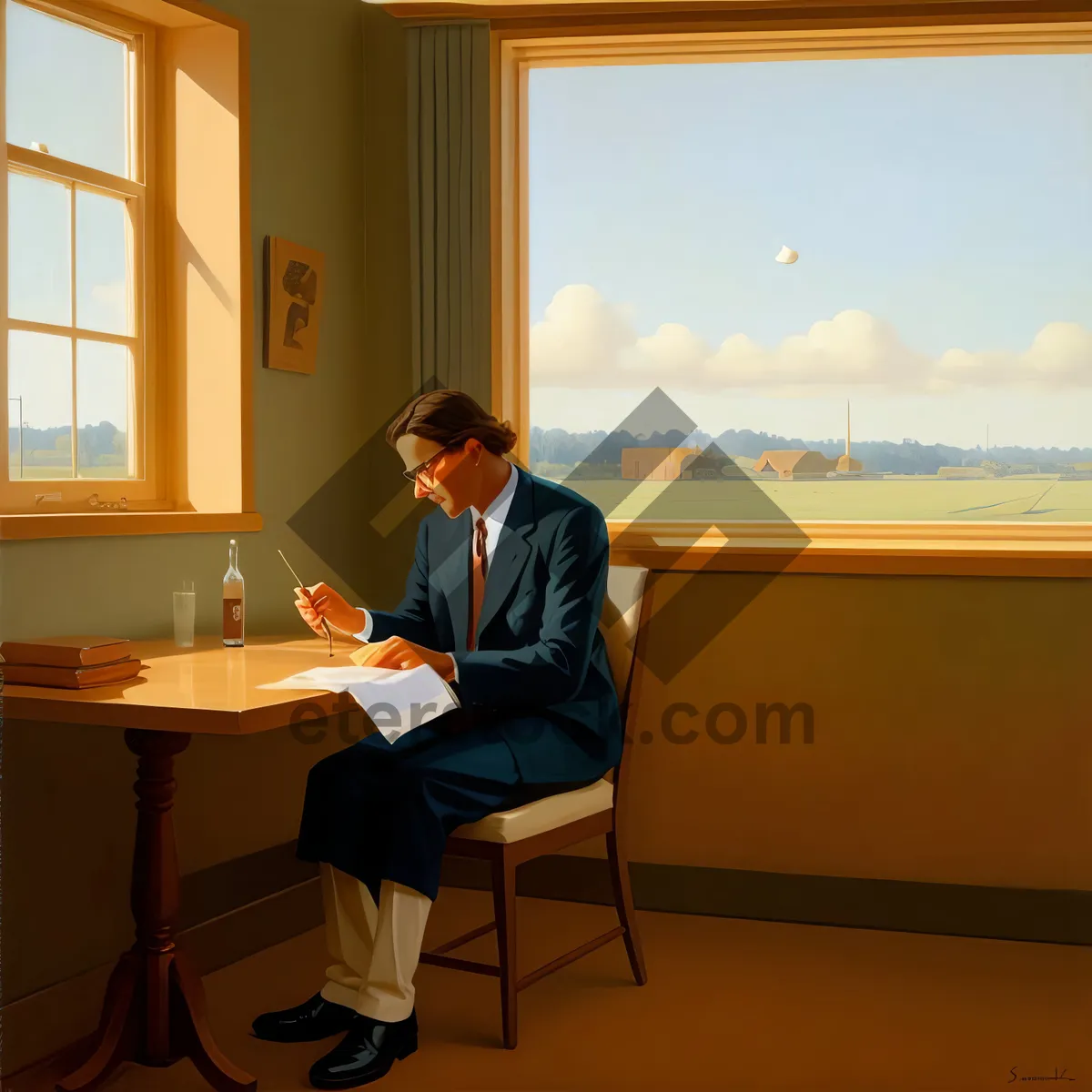 Picture of Professional businesspeople sitting at office table with laptop