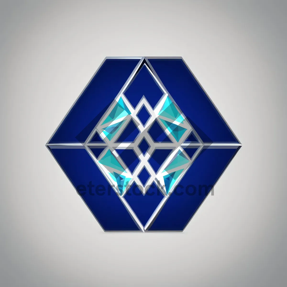 Picture of Diamond Glass Icon: 3D Graphic Web Design Element