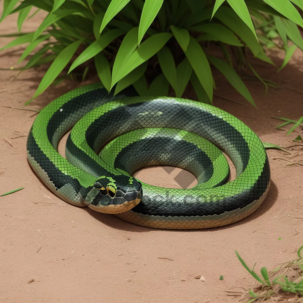 Picture of Green Mamba - Wild Reptile with Intense Gaze