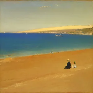 Serene Beachscape with Calming Waves and Sandy Shore