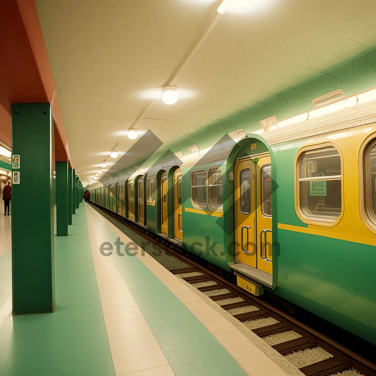 Picture of Fast Urban Subway Train at City Station