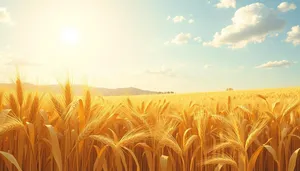 Golden wheat field at sunset