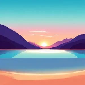 Sunset Over Desert Dunes in Summer