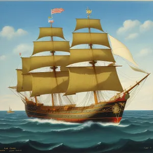 Royal Summer Sailboat on the Ocean
