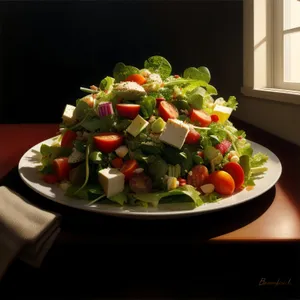 Fresh and Healthy Vegetarian Gourmet Salad Dish