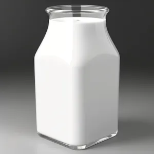 Fresh milk bottle with transparent label