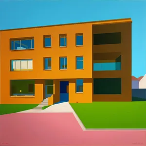 3D Graphic Symbol for Business Export - House Icon