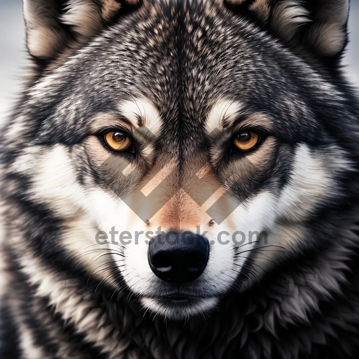 Picture of Majestic Timber Wolf: Wild Canine with Piercing Gaze