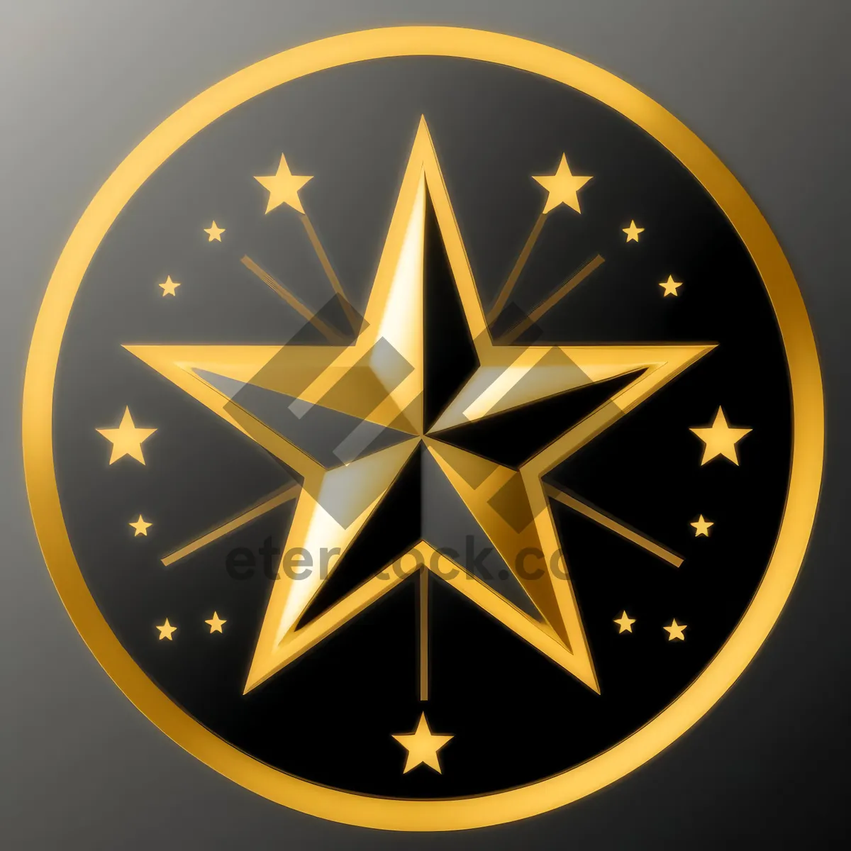 Picture of Round Icon Design with Five-Star Symbol