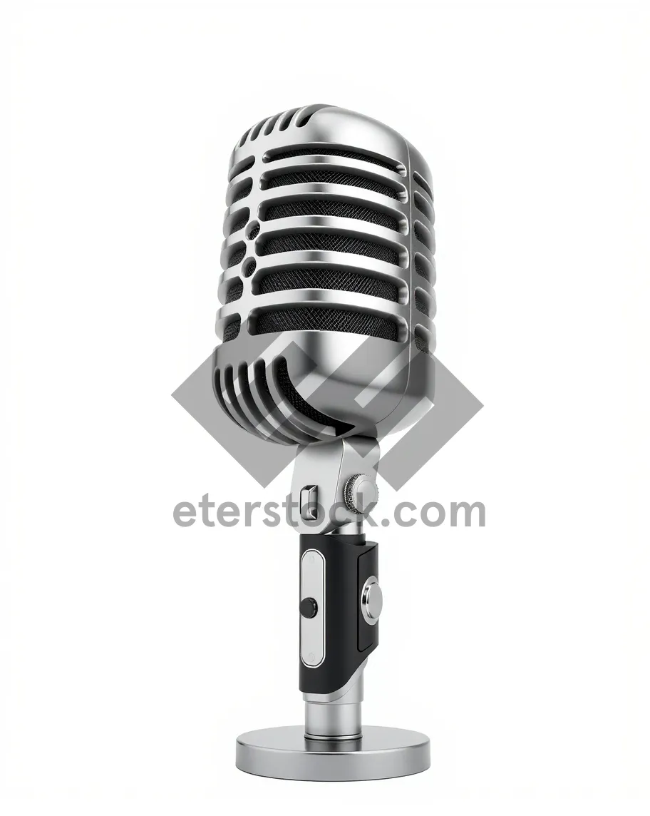 Picture of Retro microphone on stage during live performance