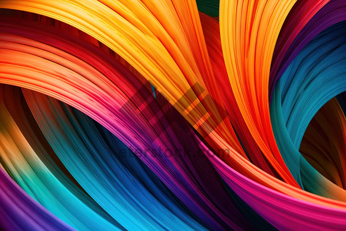 Picture of Abstract Colorful Fractal Design with Light Motion