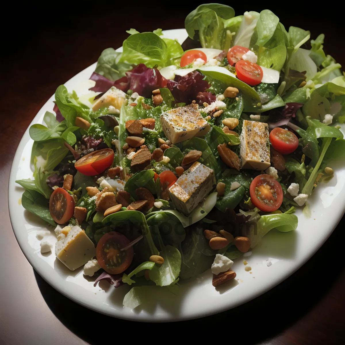 Picture of Gourmet Vegetable Salad with Fresh Olive Oil Dressing