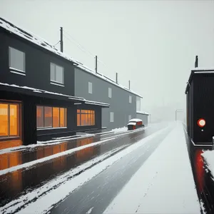 Urban Passenger Car Travel at City Train Station