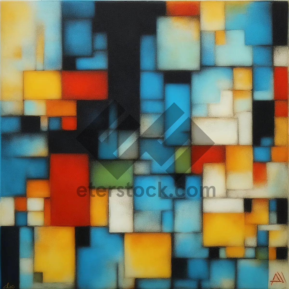 Picture of Colorful 3D Mosaic Tile Pattern Cube Grid