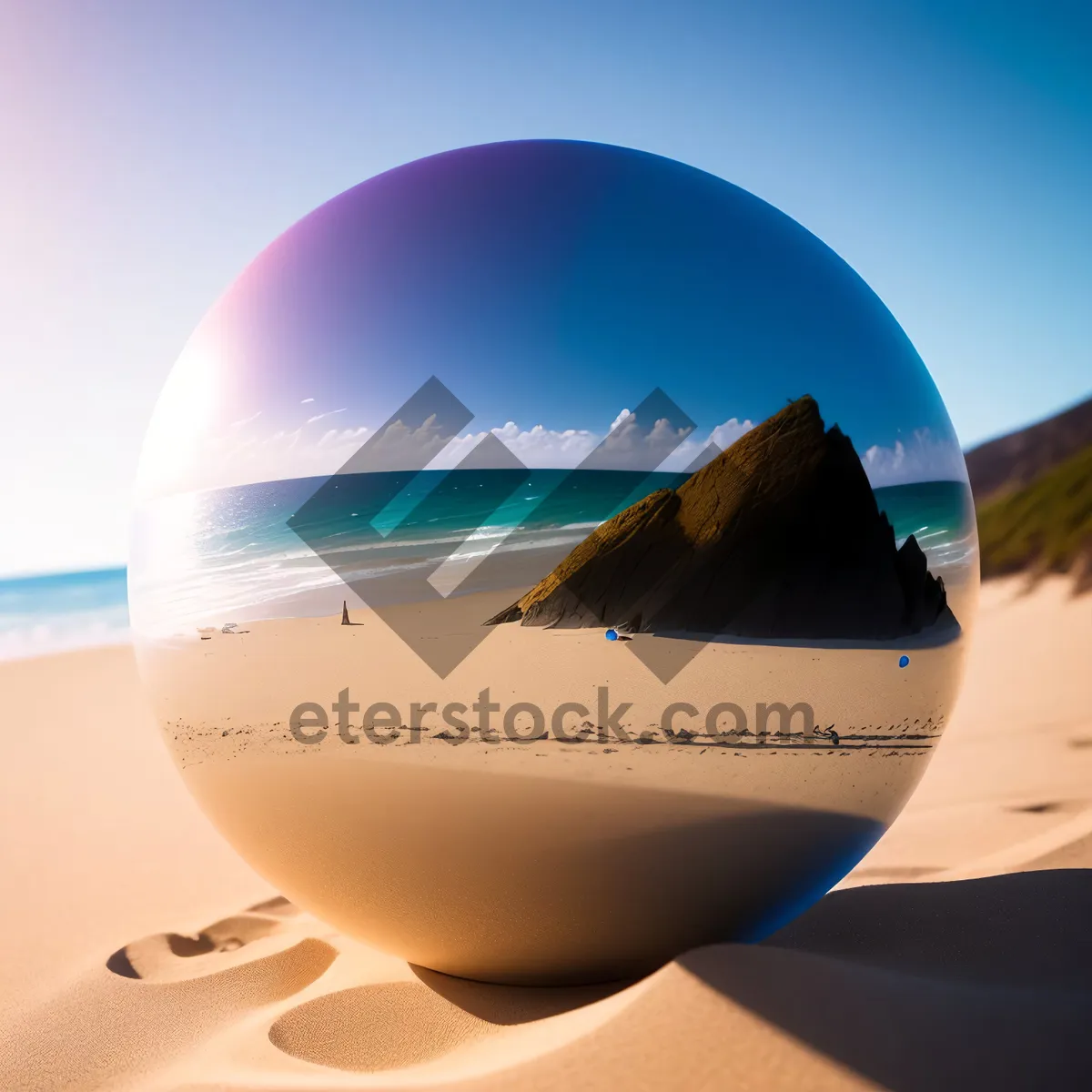 Picture of Sunny Tropical Beachscape with Turquoise Waters