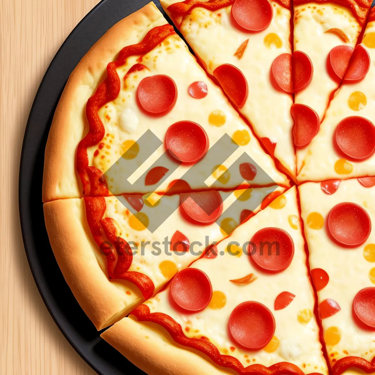 Picture of Delicious Gourmet Pizza on Plate