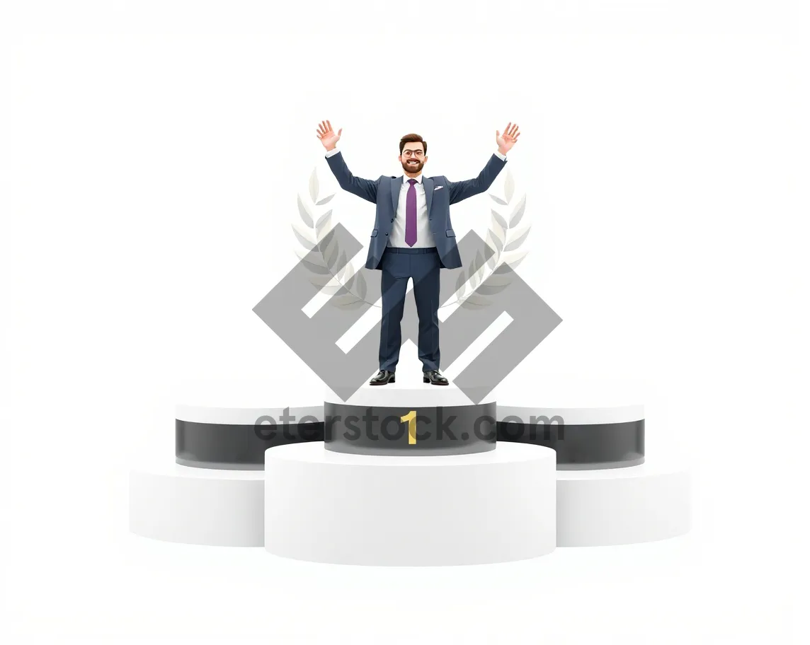 Picture of Success-focused businessman silhouette with briefcase standing out visually.