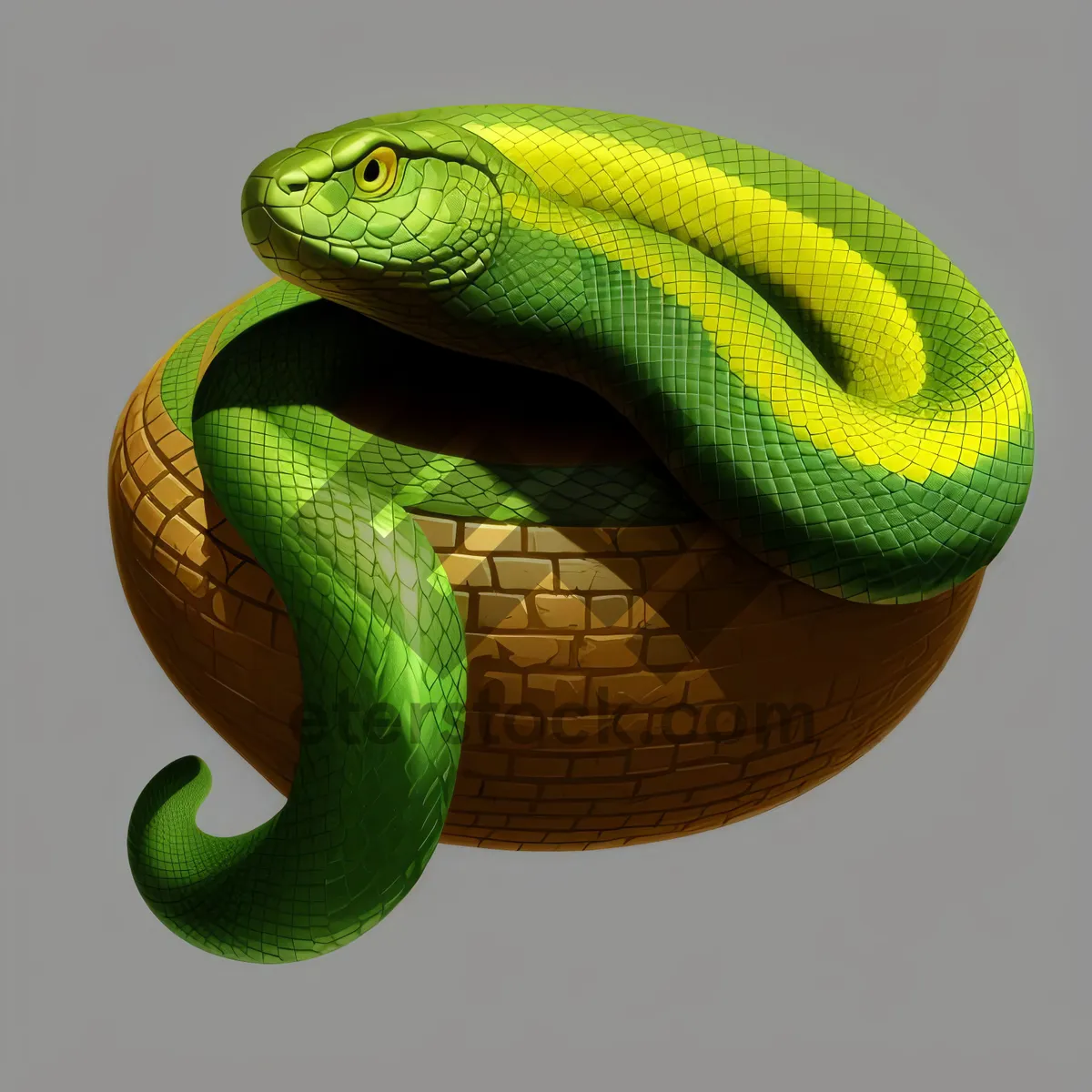 Picture of Green Mamba: Dangerous Snake with Piercing Eyes