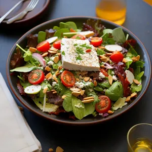 Gourmet Salad Plate with Fresh Vegetables and Cheese