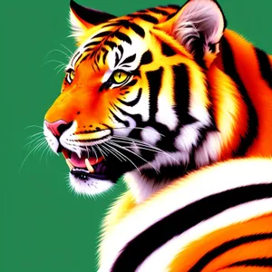 Striped Safari Predator: Majestic Tiger Cat in the Wild