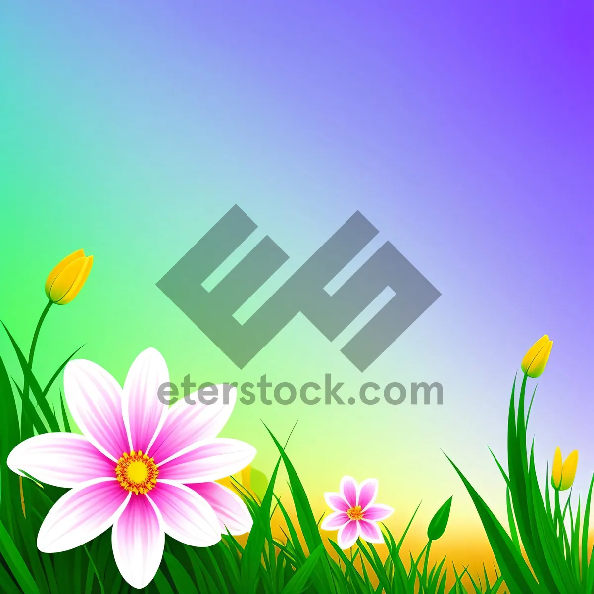 Picture of Spring Blossom: Pink Floral Icon Set for Web Design