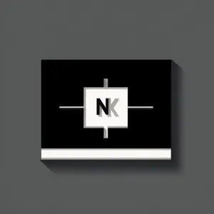 Modern Black Button Icon: Simple Square Symbol Design.