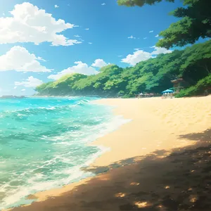 Tropical Beach Bliss: Sky, Sand, and Turquoise Waters